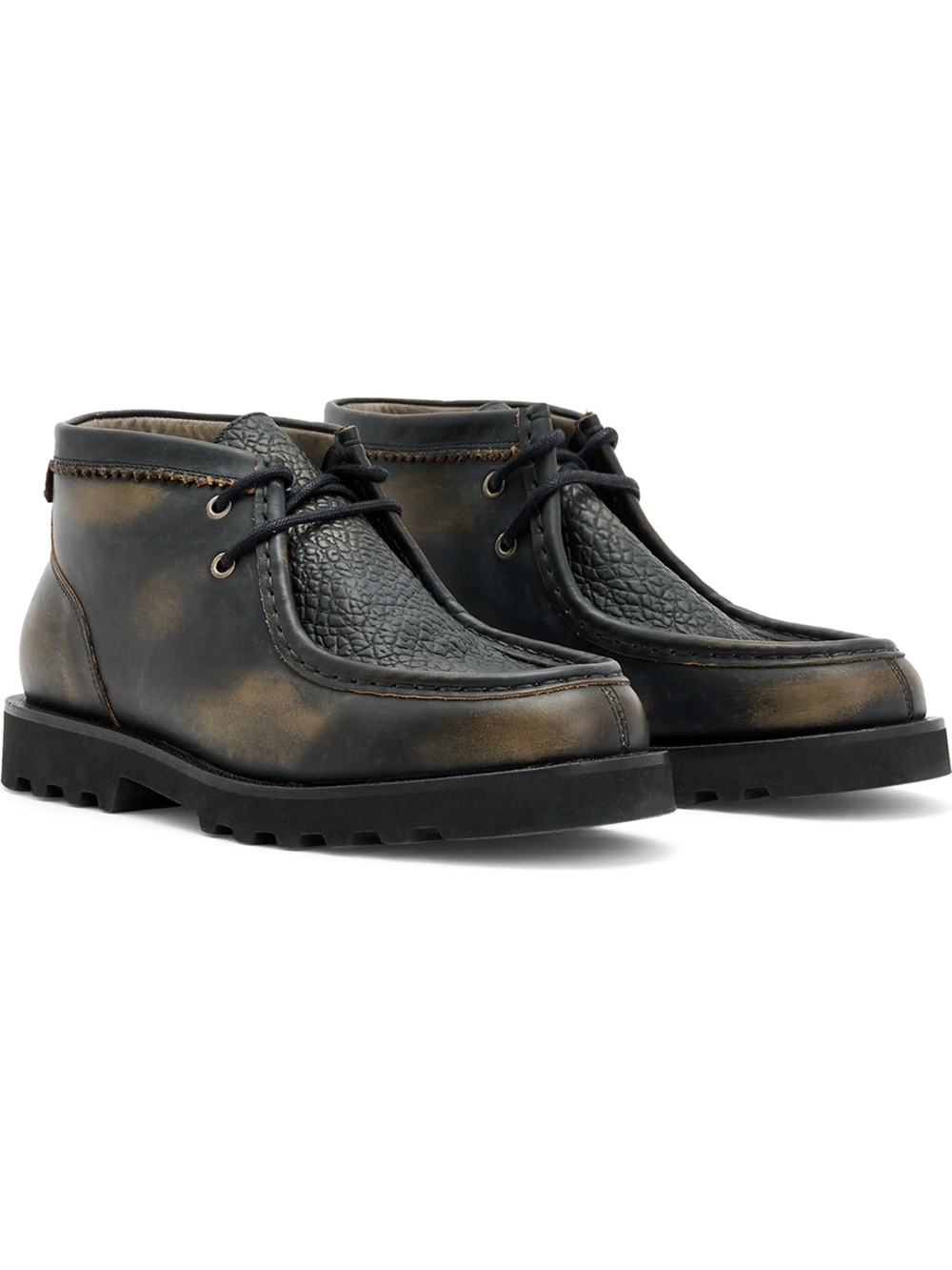 all saints Skiff Chukka Boot in BLACK/BROWN